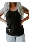 She Shed Jesus Has My Back Tank Top In Black In Black