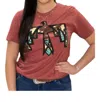 She Shed Thunderbird Tee In Burgundy In White