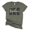 She Shed Women's Freedom Bullet Flag Tee In Army Green In Multi