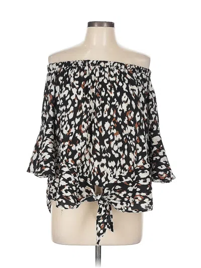 Pre-owned She + Sky 3/4 Sleeve Blouse In Black