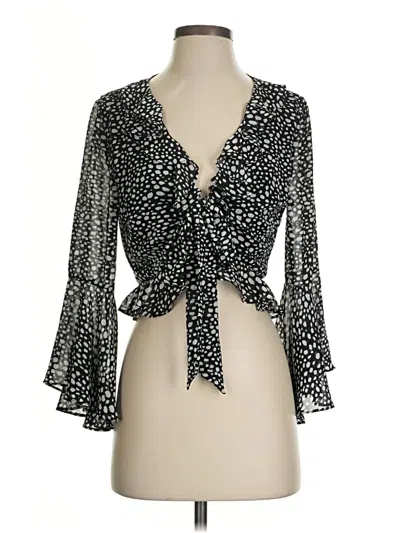 Pre-owned She + Sky 3/4 Sleeve Blouse In Black