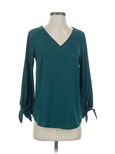 Pre-owned She + Sky 3/4 Sleeve Blouse In Blue