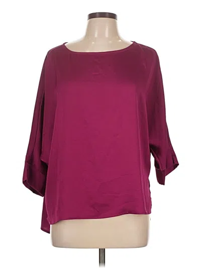Pre-owned She + Sky 3/4 Sleeve Blouse In Burgundy