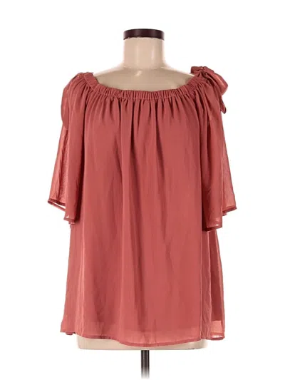 Pre-owned She + Sky 3/4 Sleeve Blouse In Burgundy