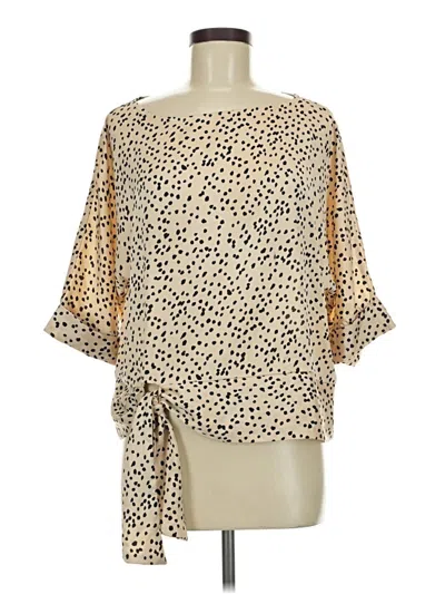 Pre-owned She + Sky 3/4 Sleeve Blouse In Gold
