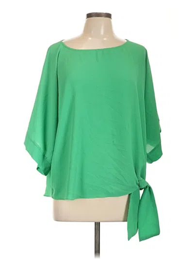 Pre-owned She + Sky 3/4 Sleeve Blouse In Green