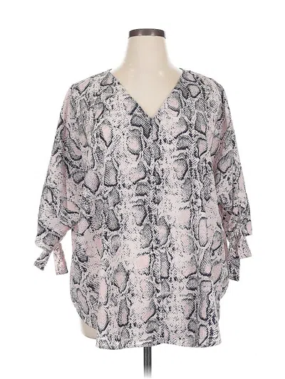 Pre-owned She + Sky 3/4 Sleeve Blouse In Pink