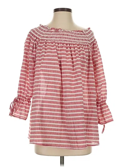 Pre-owned She + Sky 3/4 Sleeve Blouse In Pink