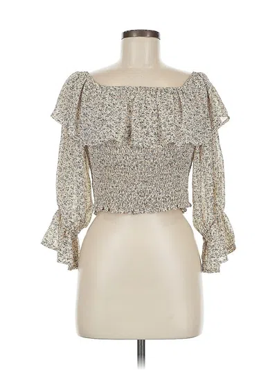 Pre-owned She + Sky 3/4 Sleeve Blouse In White