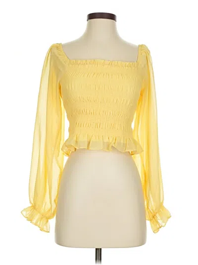 Pre-owned She + Sky 3/4 Sleeve Blouse In Yellow