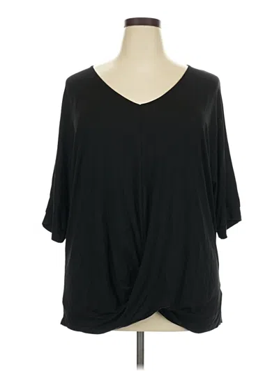 Pre-owned She + Sky 3/4 Sleeve Top Black V Neck Tops