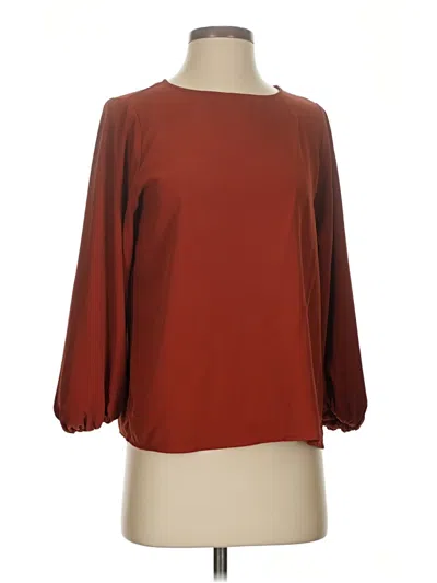 Pre-owned She + Sky 3/4 Sleeve Top Burgundy Boatneck Tops