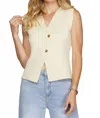 She + Sky Abbie Sweater Vest In Cream In Neutral