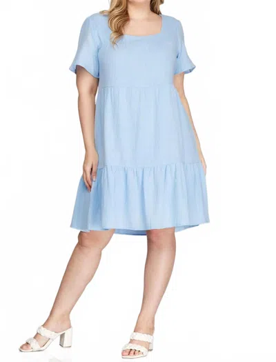 She + Sky Annie Mini Dress - Plus In Blue