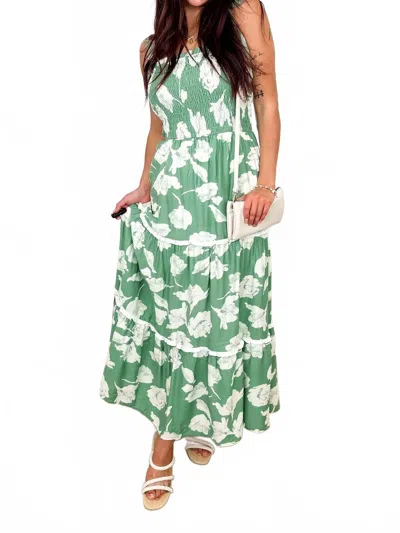 She + Sky Back In Style Rayon Blend Maxi Dress In Green