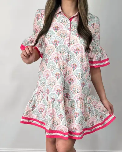 She + Sky Bell Printed Mini Dress In Pink In Multi
