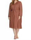 She + Sky Bridget Dress In Rose Mocha In Multi