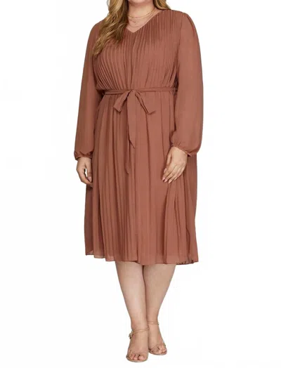 She + Sky Bridget Dress In Rose Mocha In Multi