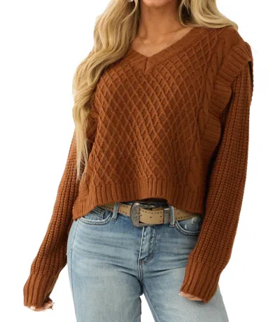 She + Sky Bring The Attention Top In Brown