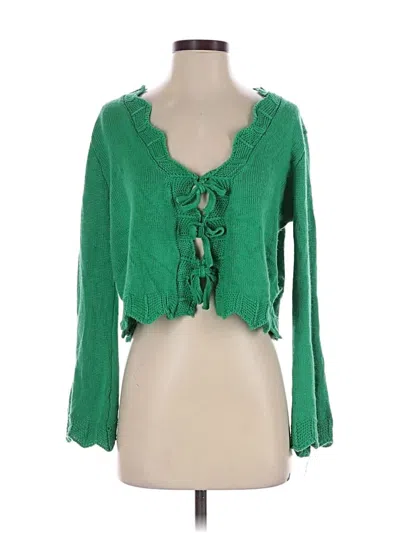 Pre-owned She + Sky Cardigan Sweater In Green