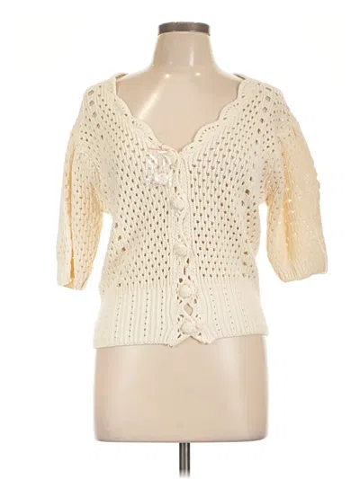 Pre-owned She + Sky Cardigan Sweater In Ivory