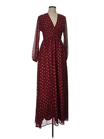 Pre-owned She + Sky Casual Dress In Burgundy