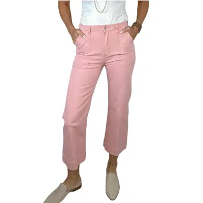 She + Sky Claire Cropped Cargo Pants In Pink