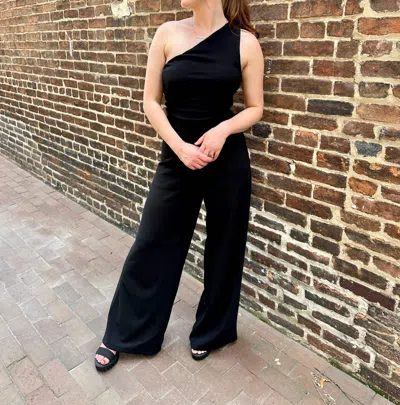She + Sky Clearwater One Shoulder Jumpsuit In Black