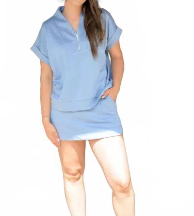 She + Sky Cloud Nine Quarter-zip Set In Blue