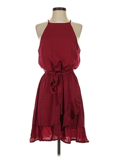 She + Sky Cocktail Dress In Burgundy
