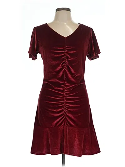 Pre-owned She + Sky Cocktail Dress In Burgundy