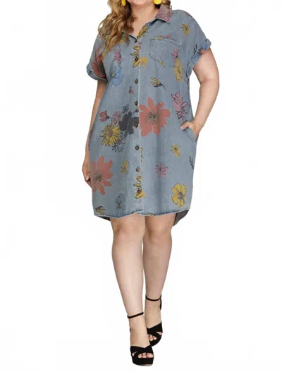 She + Sky Daisy Mae Dress - Plus In Blue