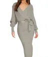 She + Sky Daphne Knit Sweater Dress In Grey In Grey