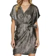 She + Sky Dolman Metallic Dress In Grey In Grey