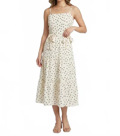 She + Sky Dotty Darling Midi Dress In White/black