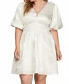 She + Sky Elegant Type Dress In Ivory In Gray