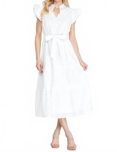 She + Sky Eyelet Lace Midi Dress In White