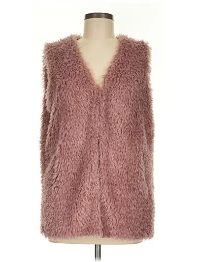 Pre-owned She + Sky Faux Fur Vest In Pink