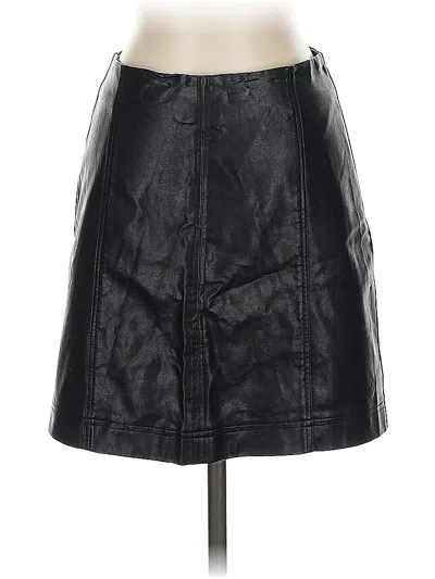 Pre-owned She + Sky Faux Leather Skirt In Black