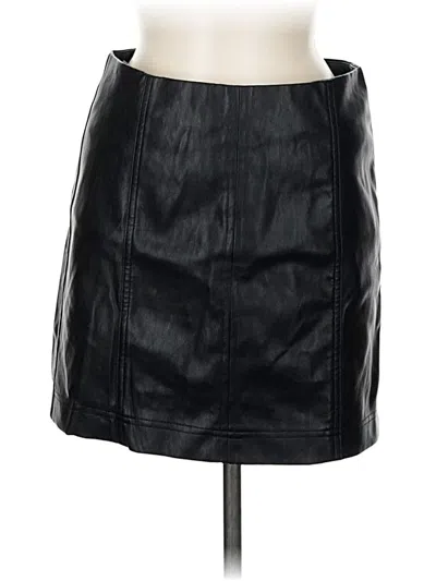 Pre-owned She + Sky Faux Leather Skirt In Black