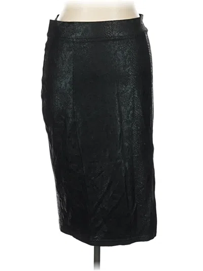 Pre-owned She + Sky Faux Leather Skirt In Black