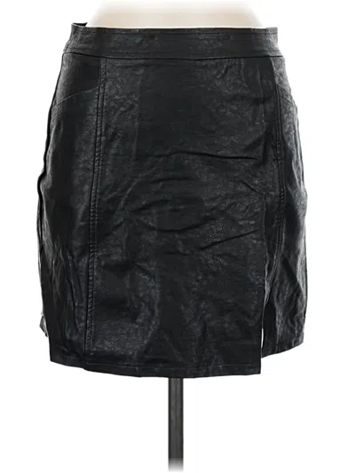 Pre-owned She + Sky Faux Leather Skirt In Black