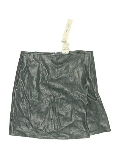 Pre-owned She + Sky Faux Leather Skirt In Green