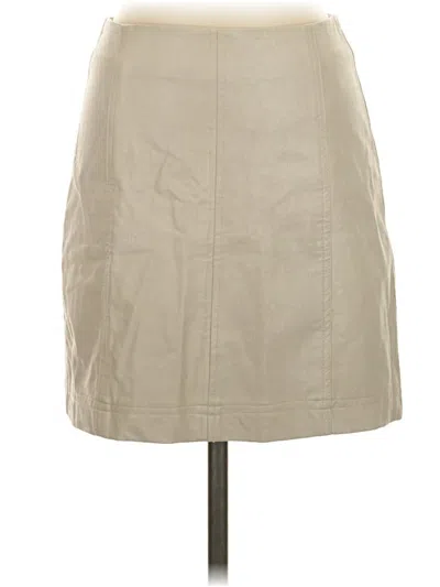 Pre-owned She + Sky Faux Leather Skirt In Tan