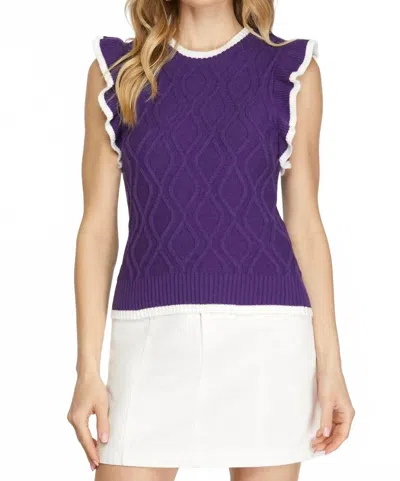 She + Sky Game Day Top In Purple