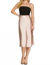 She + Sky Georgina Midi Skirt In Champagne In Pink