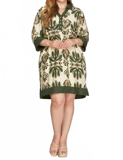 She + Sky Half Sleeve Dress In Multi