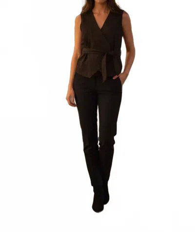She + Sky High Street Tailored Vest In Brown