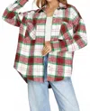 She + Sky Holly Shacket In Red/green In Multi