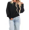 She + Sky In This Moment Dolman Sweater In Black In Black